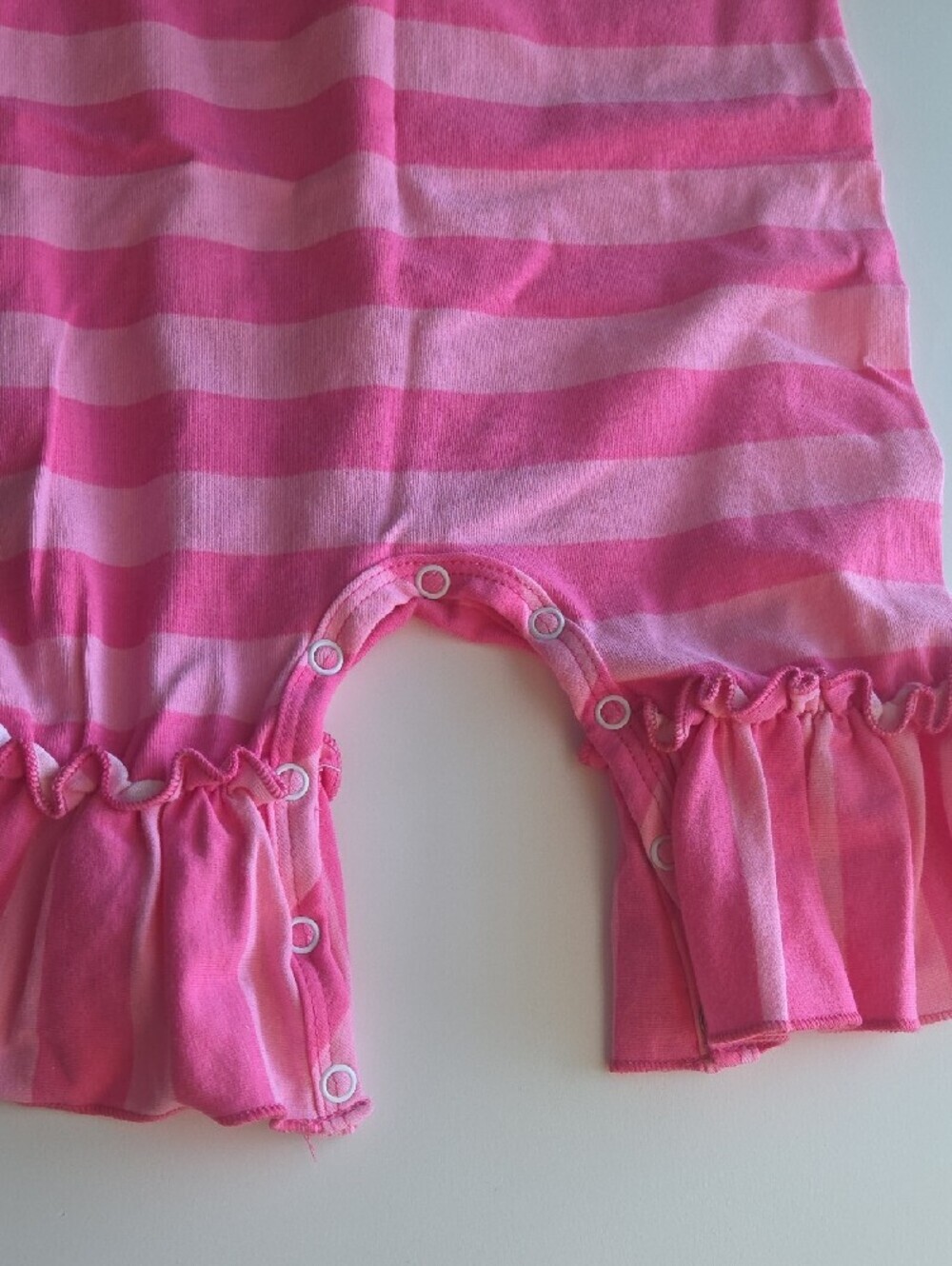 Ricrac & Rufgles Striped Pink Ruffle Romper - Picture 3 of 7